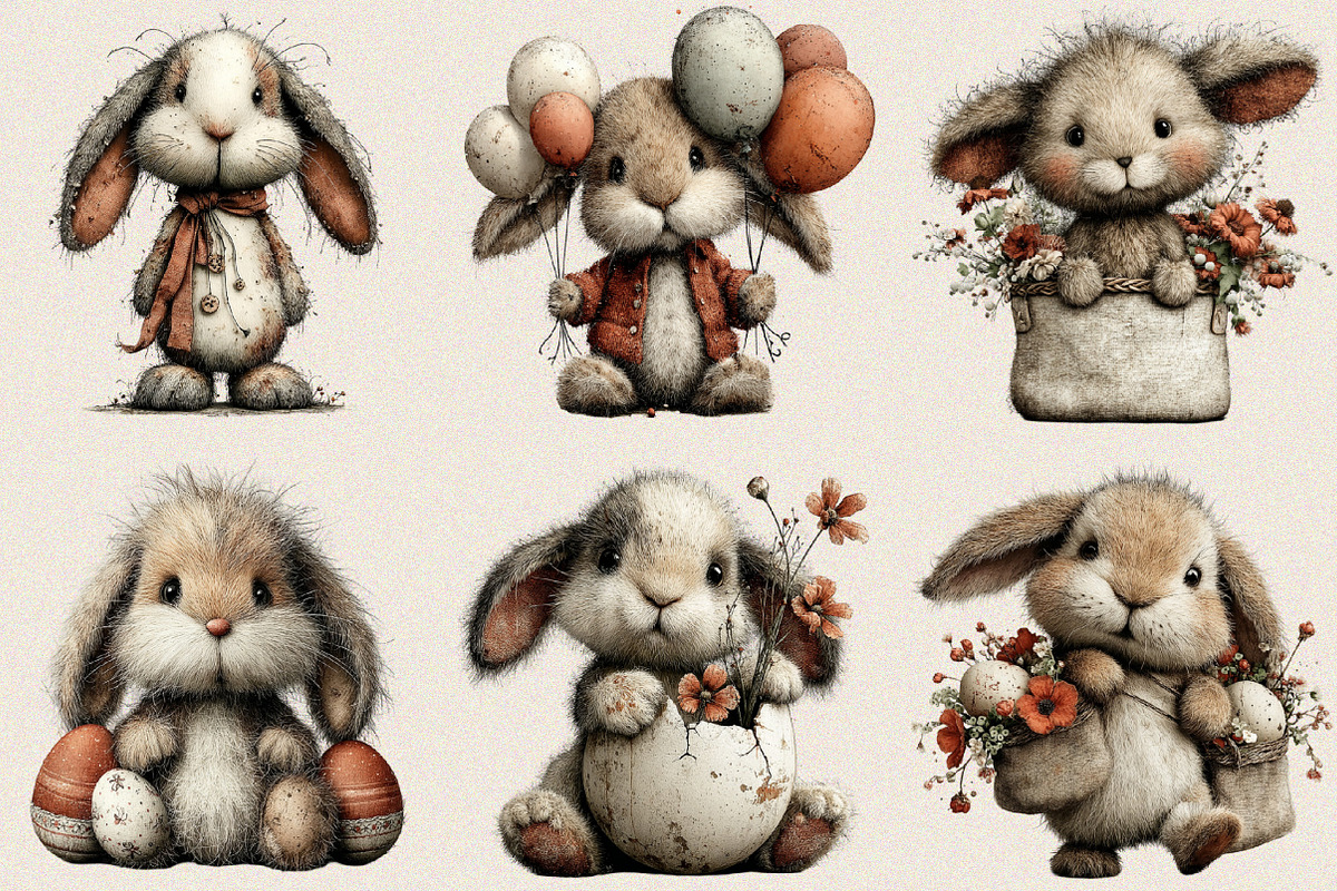 Cute Easter Clipart Bunny Clipart Bu, an Illustration by SVGArt (Photo 7 of 8)