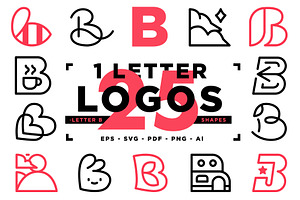 25 Logos in 1 Letter Package (B), an Illustration by The Monoline Guy