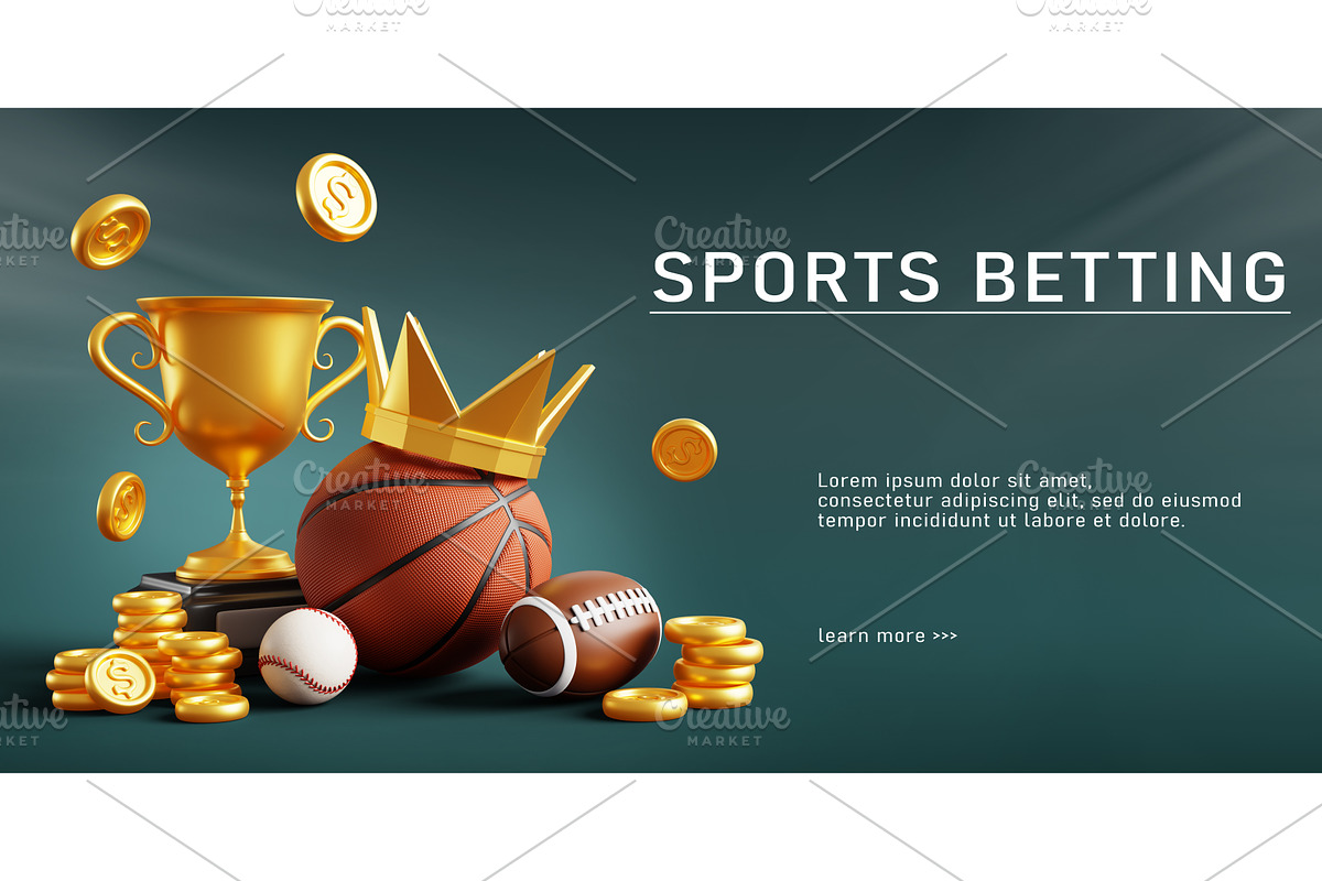 3d sports betting web banner, a Sport Illustration by Marozhkastudio