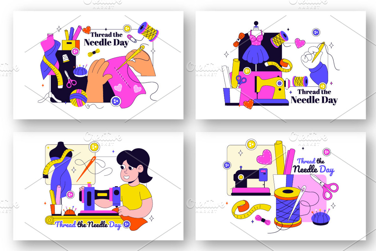 10 Thread the Needle Day, a Person Illustration by denayunebgt (Photo 2 of 4)