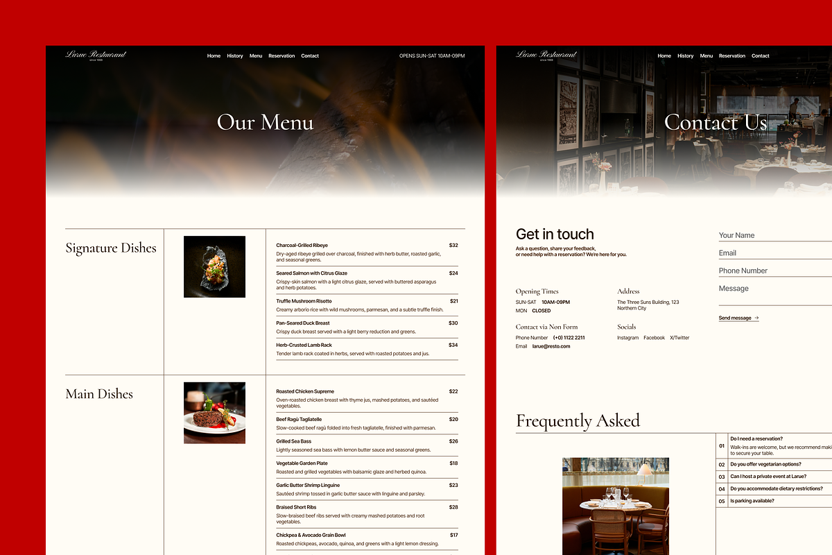 Restaurant Website Figma Template, an UI Kit Template by Rozepaars Design (Photo 4 of 4)
