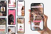 Pink Hair Salon Instagram Templates, a Social Media Template by Anna Design Studio (Thumbnail 7 of 9)
