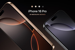 IPhone 16 Pro - 24 Mockups Scenes