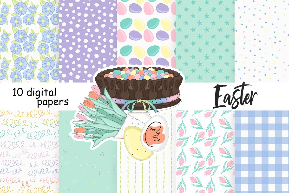 Easter Bright Digital Papers, a Pattern Graphic by GlamArtZhanna (Photo 3 of 3)