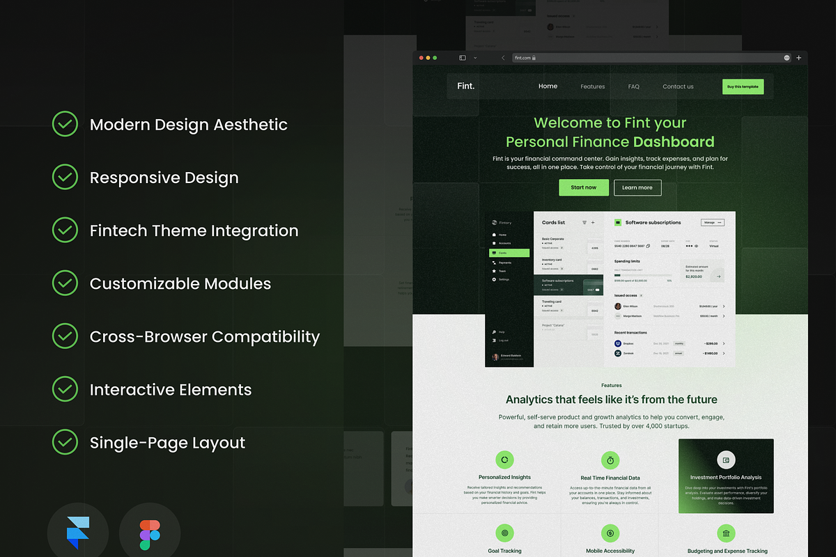 Fint - Modern Finance Landing Page, a Marketing Template by Aymane Helfa (Photo 4 of 4)