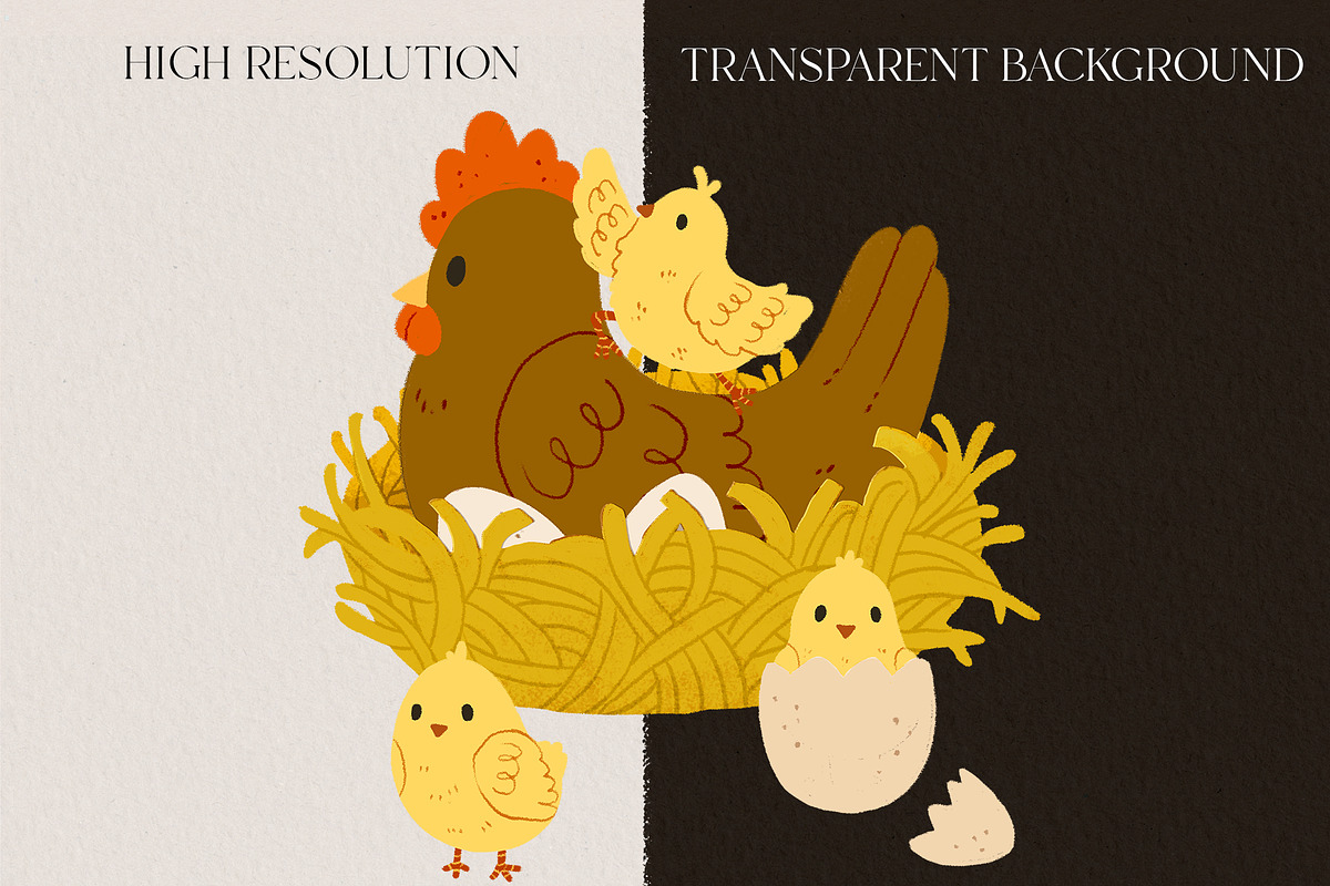 Funny chickens farm clipart, an Animal Illustration by LukaJreym (Photo 5 of 7)