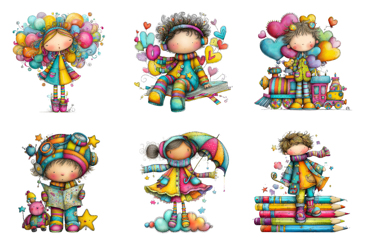Whimsical Storybook Children Clipart, an Illustration by designcity5 (Photo 5 of 5)