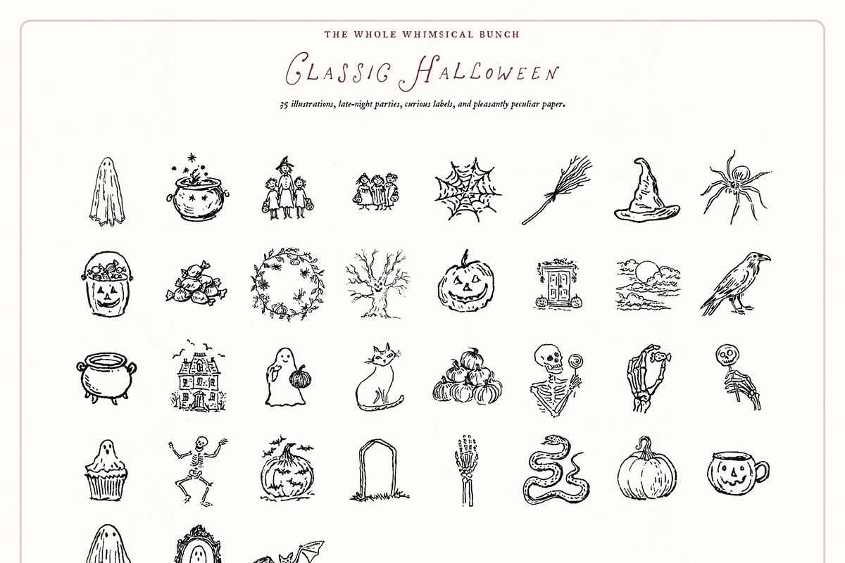 Halloween Clipart Bundle, Spooky Set, a Seasonal Illustration by The October Creative (Photo 6 of 13)