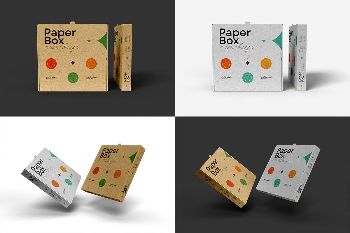 Paper Box Mockup, pizza, chocolate, a Packaging Mockup by dpi (Photo 5 of 7)