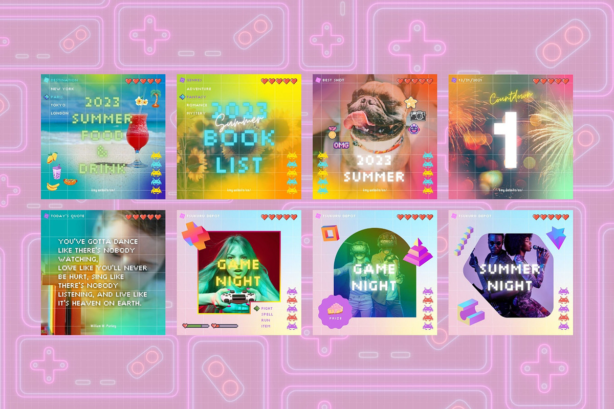 Instagram Template Canva Post Game, a Social Media Template by Keikoya (Photo 5 of 11)