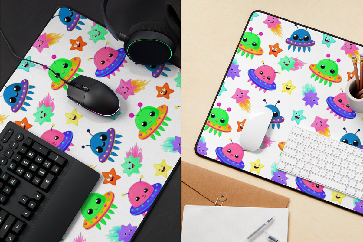 cartoon cute space set + patterns, a Pattern Graphic by ChubbyBunny Art (Photo 3 of 12)