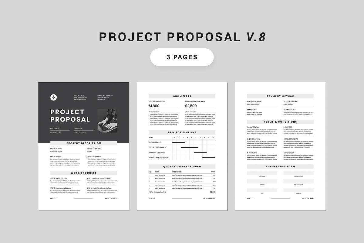 Proposal Bundle | MS Word & Indesign, a Stationery Template by Leaflove (Photo 9 of 16)