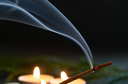 An incense stick that burns and gene