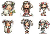 Easter Bunny Girl Clipart, an Illustration by CreationArt (Thumbnail 4 of 6)