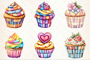 Patchwork Cupcake Clipart, an Illustration by Rose Art (Thumbnail 4 of 4)