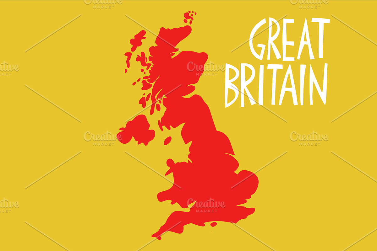 Great Britain. Hand Drawn Maps, an Illustration by Lubov Illustrations Shop (Photo 4 of 10)