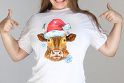 Christmas bulls, an Animal Illustration by Watercolor fantasy (Thumbnail 2 of 4)