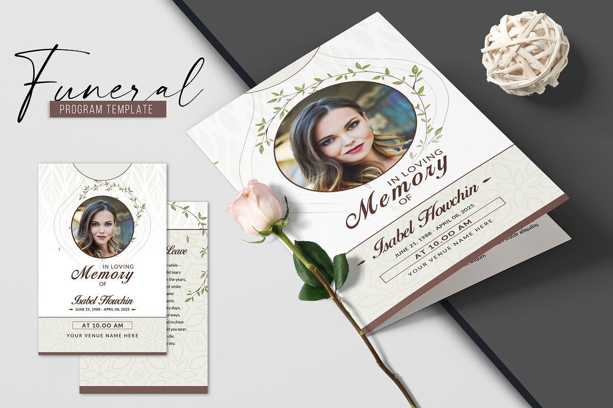 Funeral Program And Prayer Card, a Brochure Template by crazyOWL (Photo 3 of 9)