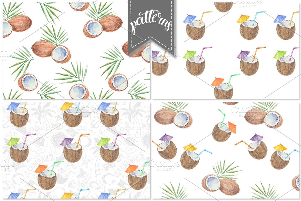 Coconut set, a Food Illustration by maritime_m (Photo 2 of 6)