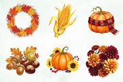 Watercolor Autumn Flower Pumpkin Png, an Illustration by Creative Art (Thumbnail 2 of 7)