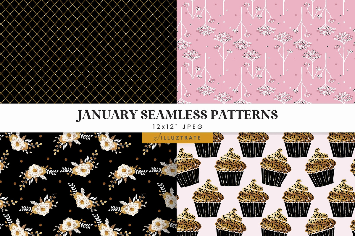 New Year Seamless Patterns, a Pattern Graphic by illuztrate (Photo 2 of 5)