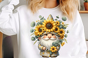 Watercolor Sunflower Gnomes Clipart, a Transportation Illustration by SinaCreation (Thumbnail 7 of 9)