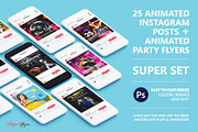 25 Animated Instagram Party Posts, a Flyer Template by Free-PSD-Templates (Thumbnail 1 of 3)