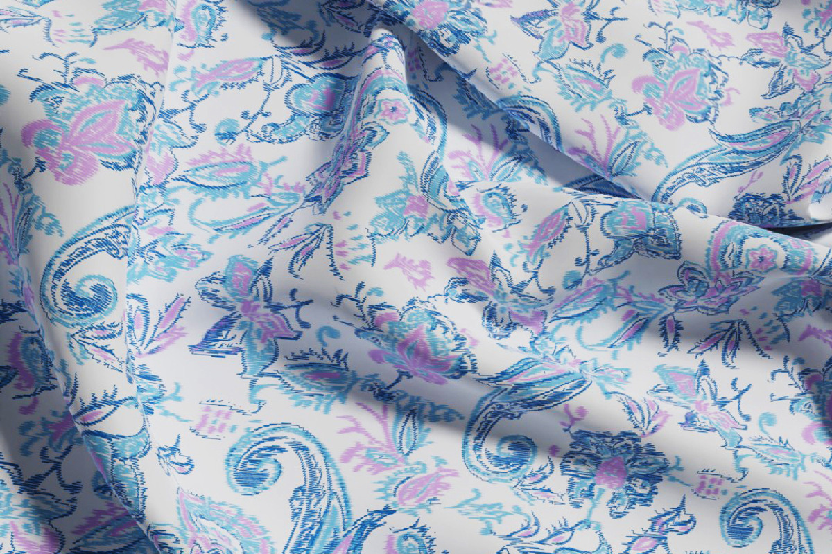 Blue & Pink Ethnic Paisley Pattern, a Pattern Graphic by Gullenda (Photo 3 of 6)