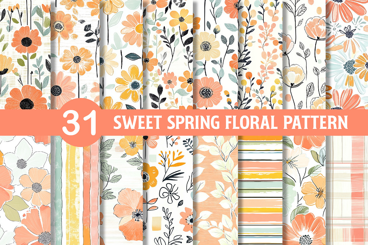 Sweet Spring Floral Seamless Pattern, an Illustration by Dream Creation (Photo 1 of 6)