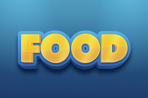 Food Yellow Blue Bold Text Style