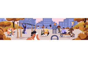 Street workout, sport ground banner, a Sport Illustration by PaperTrident