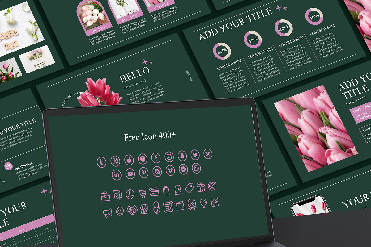 Flower Powerpoint Template, a Presentation Template by SKY CREATION (Photo 6 of 6)