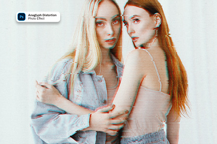 Anaglyph Distortion Photo Effect, a Layer Style Add-On by dokudokunomi