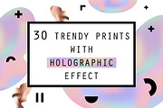 30 Holographic Prints Set, a Decorative Illustration by Olha Kostiuk (Thumbnail 1 of 6)