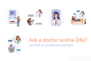 Online Doctor Medicine Illustration