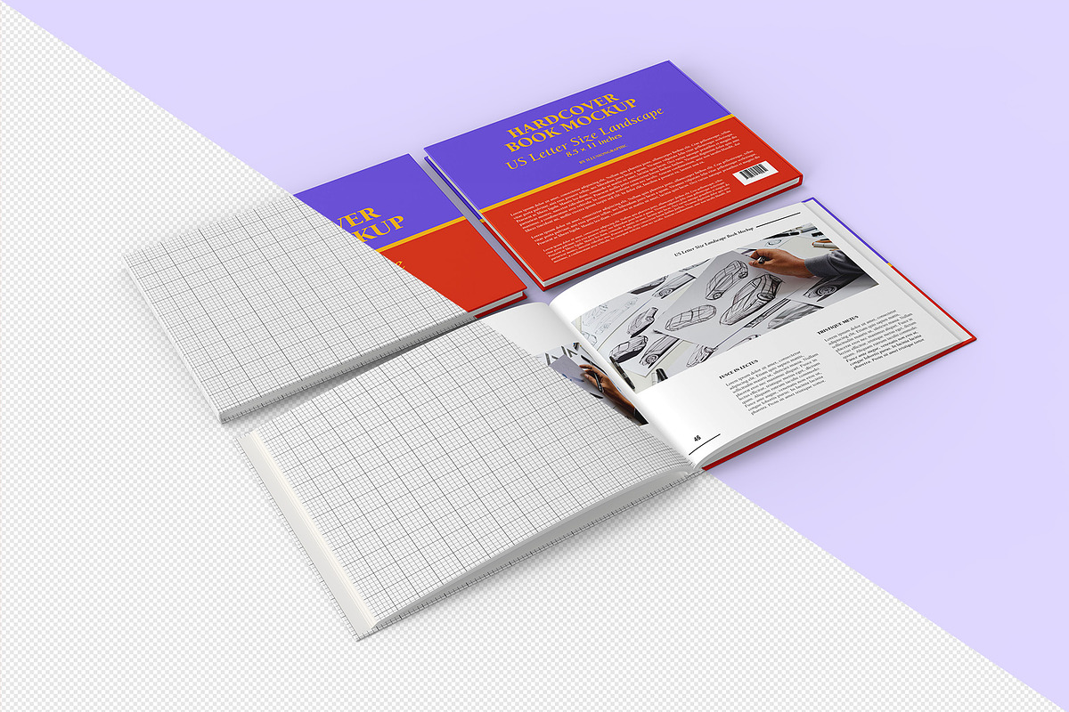 US Letter Size Landscape Book Mockup, a Books & Magazine Mockup by Illusiongraphic (Photo 15 of 31)