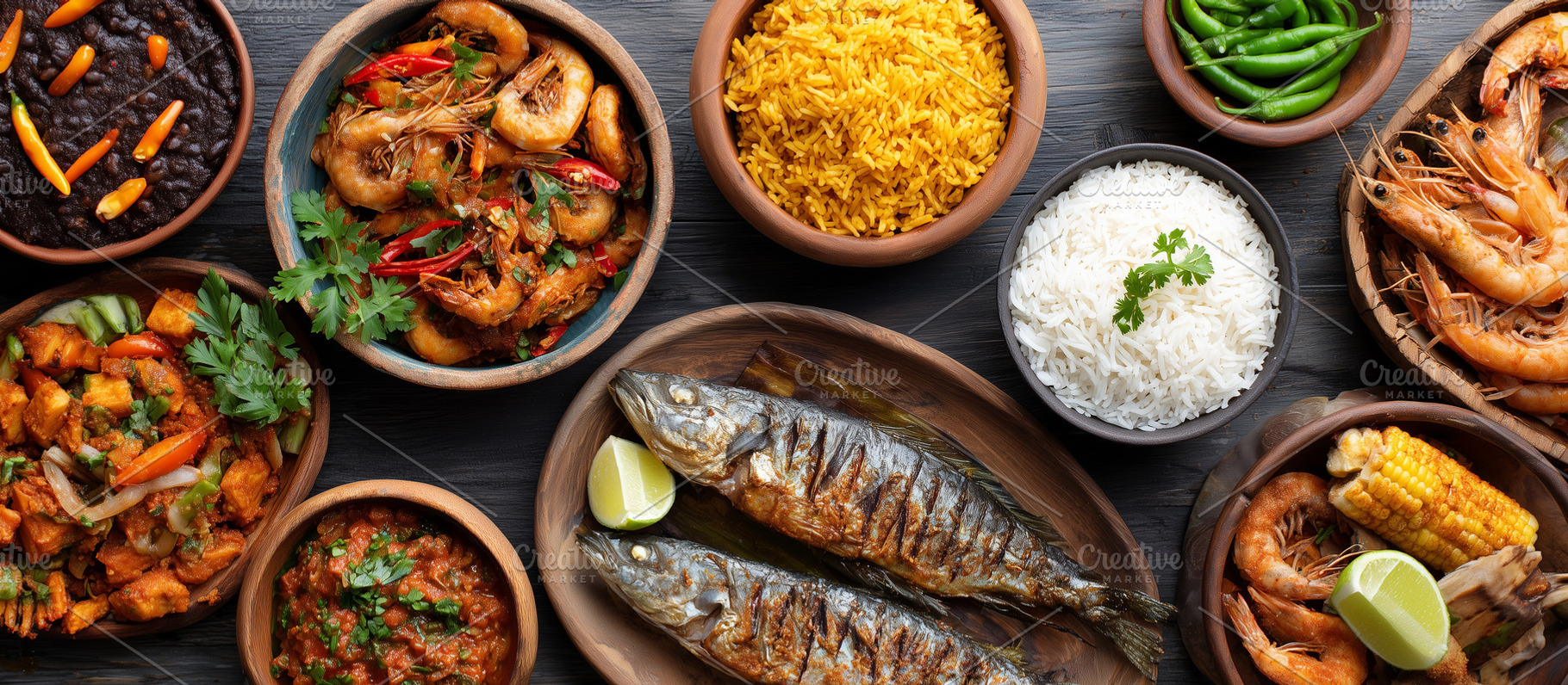 Variety of delicious dishes banner, a Food & Drink Photo by MistyDay