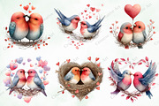 Valentine Cute Couple Birds Clipart, an Illustration by Creative Art (Thumbnail 4 of 9)