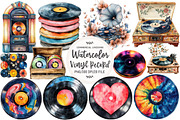Vintage Vinyl Record Clipart, an Illustration by OK Design (Thumbnail 1 of 5)
