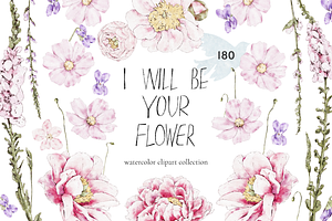Floral watercolor collection