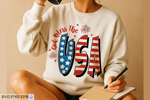 God Bless the Usa 4th of July SVG, a Graphic by mh_arif