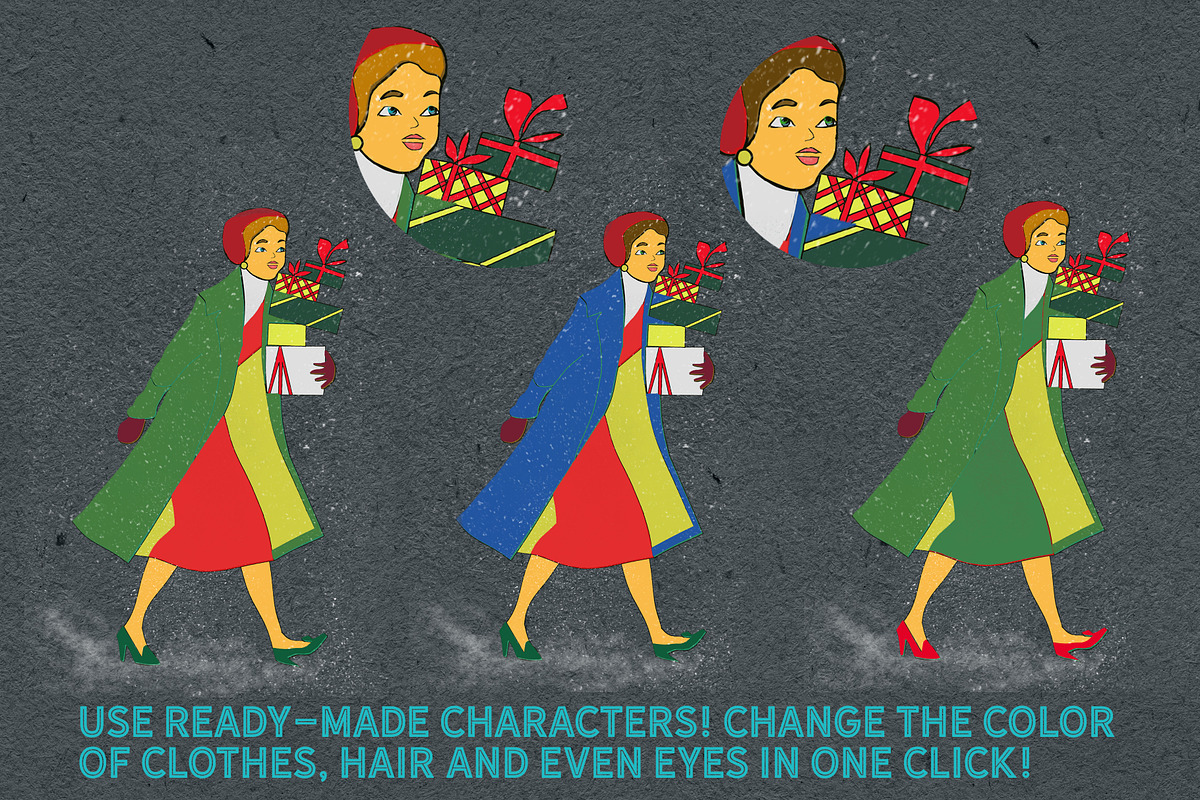 Retro Christmas EFFECTS & BRUSHES PS, a Layer Style Add-On by Alexiva (Photo 9 of 14)