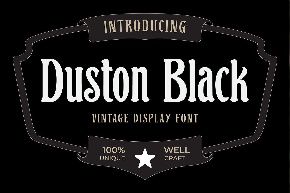 Duston Black Vintage Display Font, a Serif Font by Serbaneka Studio (Photo 1 of 6)