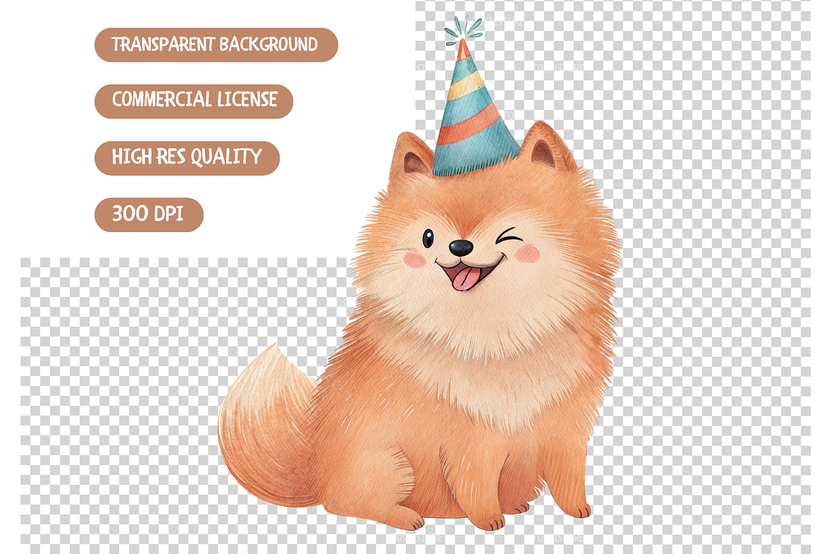 Paw Party Clipart, Dog Birthday, an Illustration by TatiMockup (Photo 7 of 7)