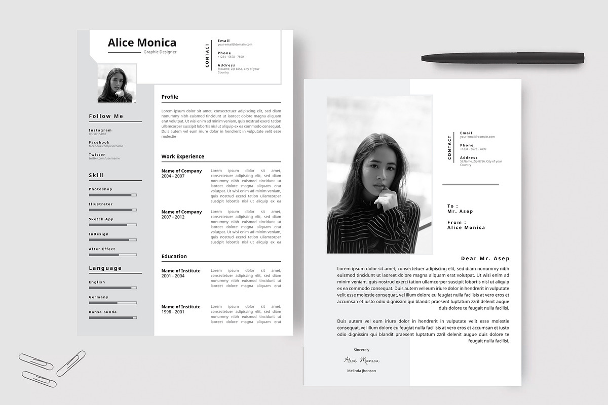 Minimalist CV Resume, a Resume Template by Al-Ghaniy (Photo 2 of 4)