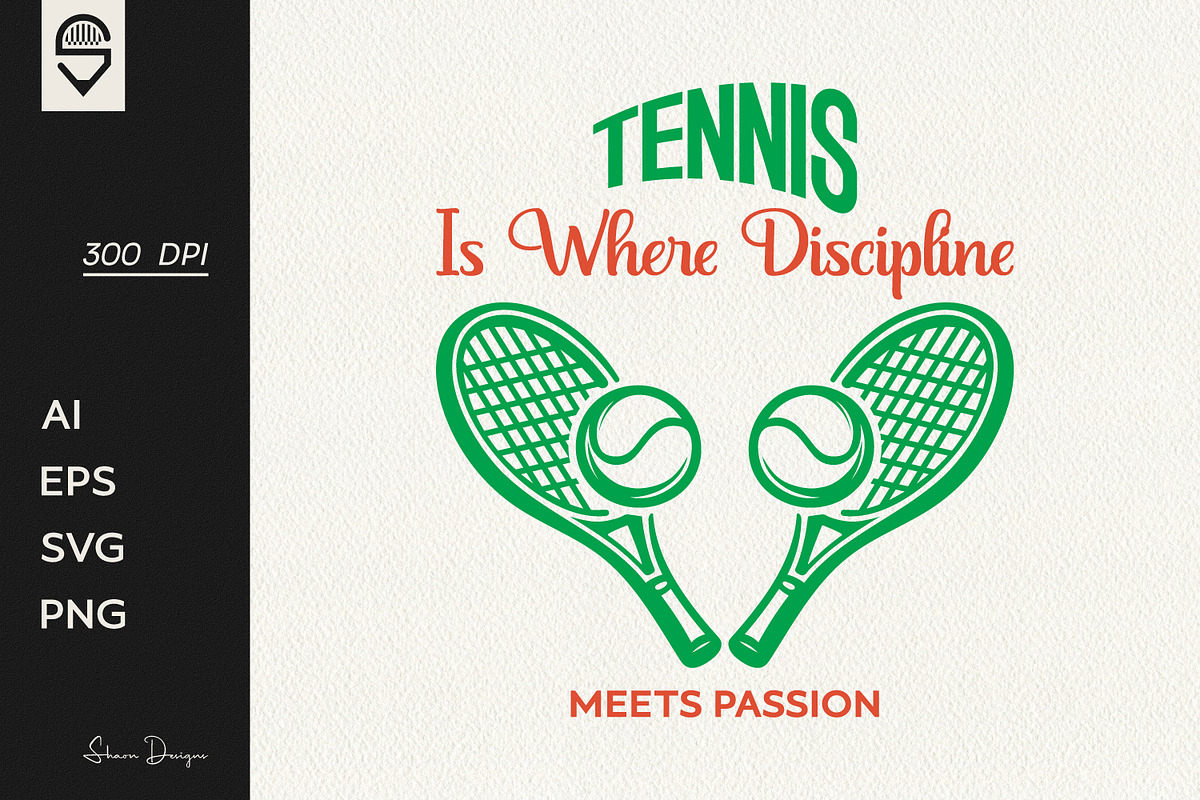Motivational Tennis Sports T-Shirt, a Sport Illustration by shaondesigns (Photo 1 of 6)