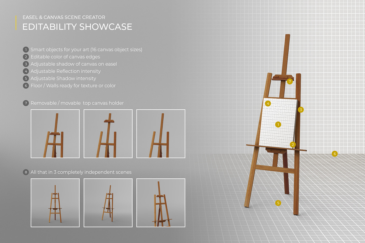 Easel & Canvas Scene Creator, a Product Mockup by KIPET (Photo 2 of 18)
