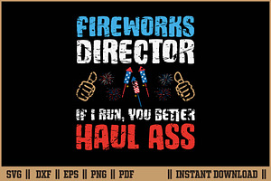 Fireworks Director If I Run Cut SVG, an Illustration by Handy Arts Studio
