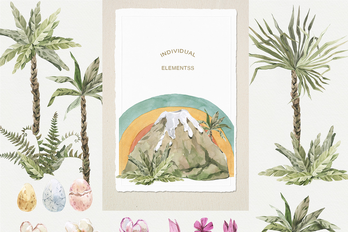 Baby Dinosaur World Watercolor Set, an Animal Illustration by Cat In Colour (Photo 4 of 9)