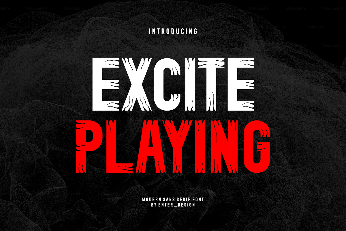 Excite Playing Font, a Sans Serif Font by albert_kalingga (Photo 1 of 6)